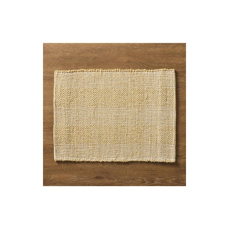 Set mantel rectangular de yute Chuncky Textured