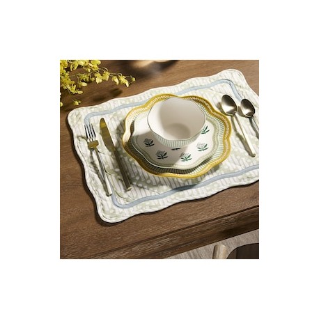 Set mantel rectangular de algodón Rhode Batik