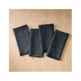 Set de servilletas Frayed Edge Table Linens de lino