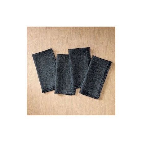 Set de servilletas Frayed Edge Table Linens de lino