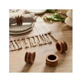 Set aro servilleta Grooved Wood