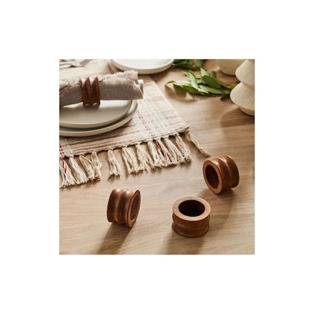 Set aro servilleta Grooved Wood
