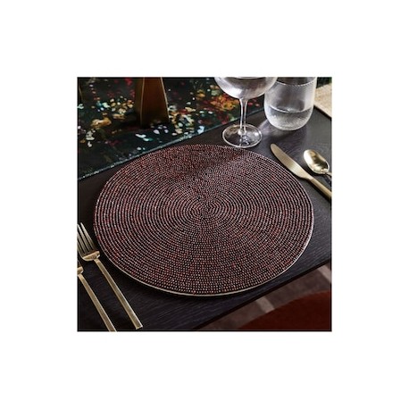 Mantel individual redondo de plástico Beaded Linens