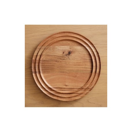 Plato base Grooved de madera