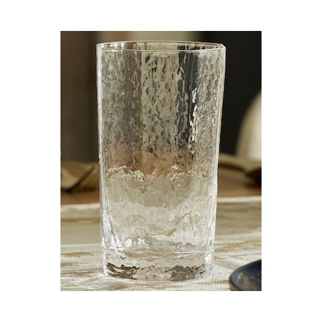 Vaso Highball Hammered Octagonal de vidrio