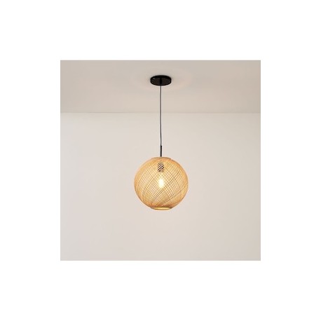Lámpara colgante Woven Globe de tela
