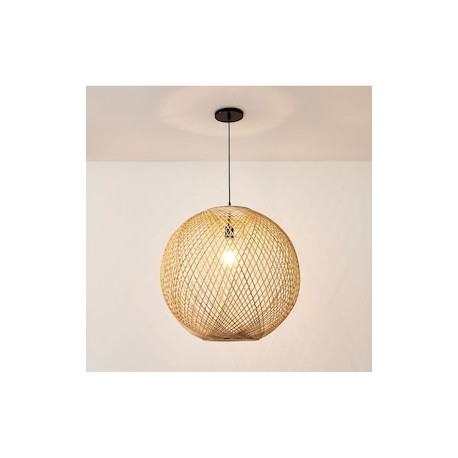 Lámpara colgante Woven Globe Pendant de tela