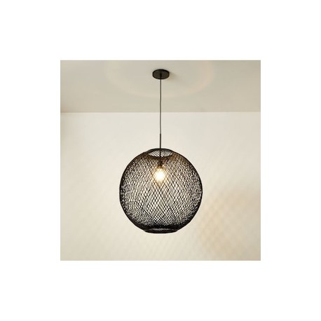 Lámpara colgante Wicker Globe
