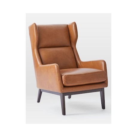 Sillón Ryder Leather estilo contempo farmhouse vintage de madera