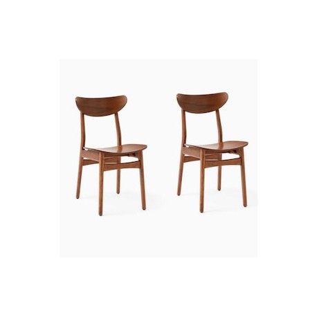 Set de 2 sillas Classic de madera de caucho