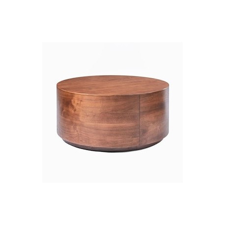 Mesa de centro Volume Round Drum de madera